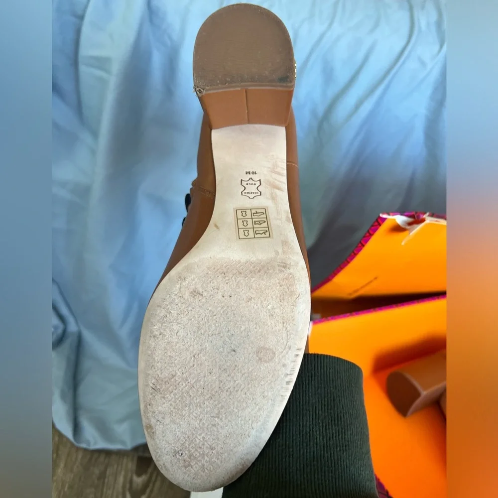 NEW Tory Burch Brooke 70 mm Bootie, Calf Leather Ankle Boots, TAN - Picture 5 of 6